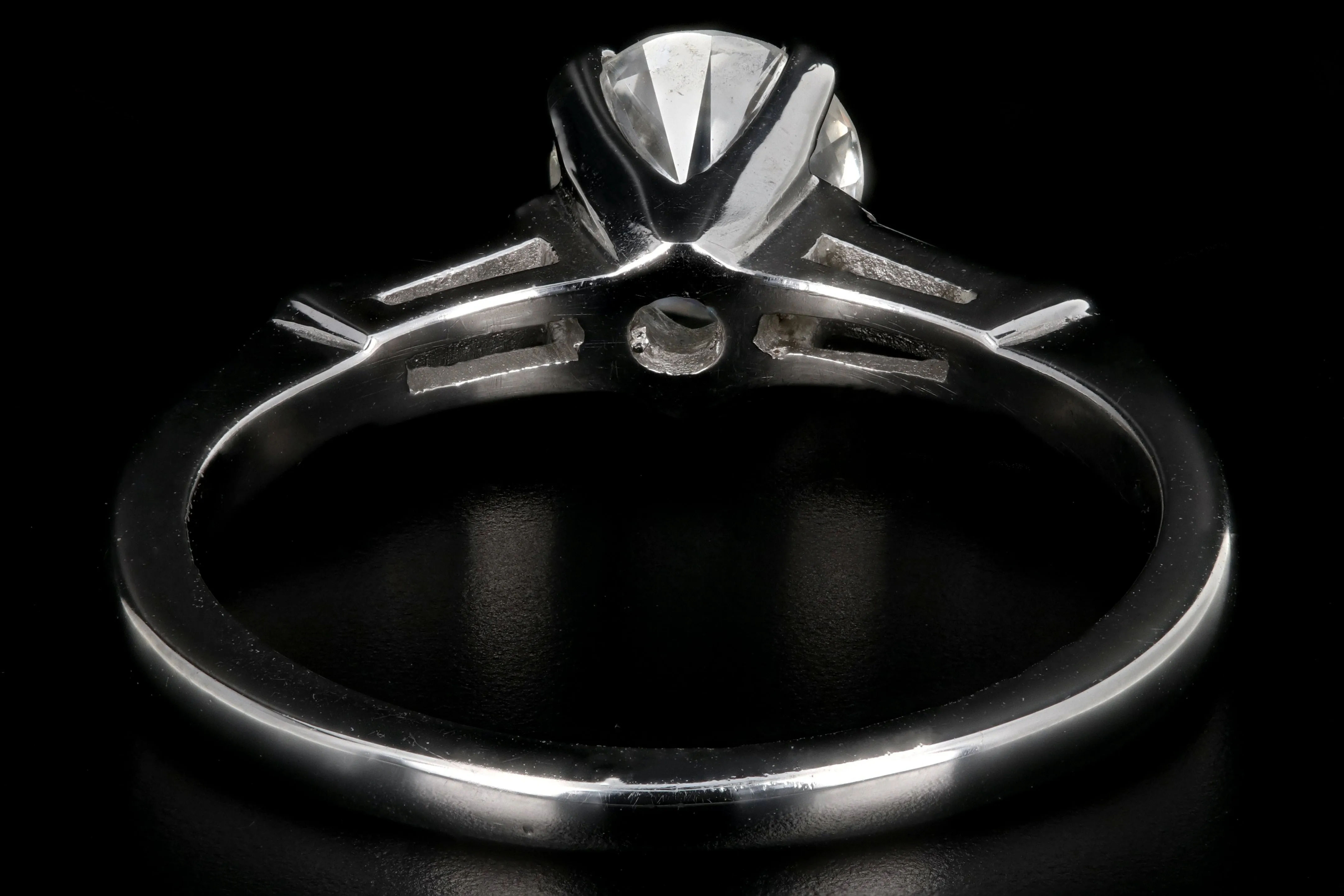 Vintage 14K White Gold .65 Carat Transition Cut Diamond Ring