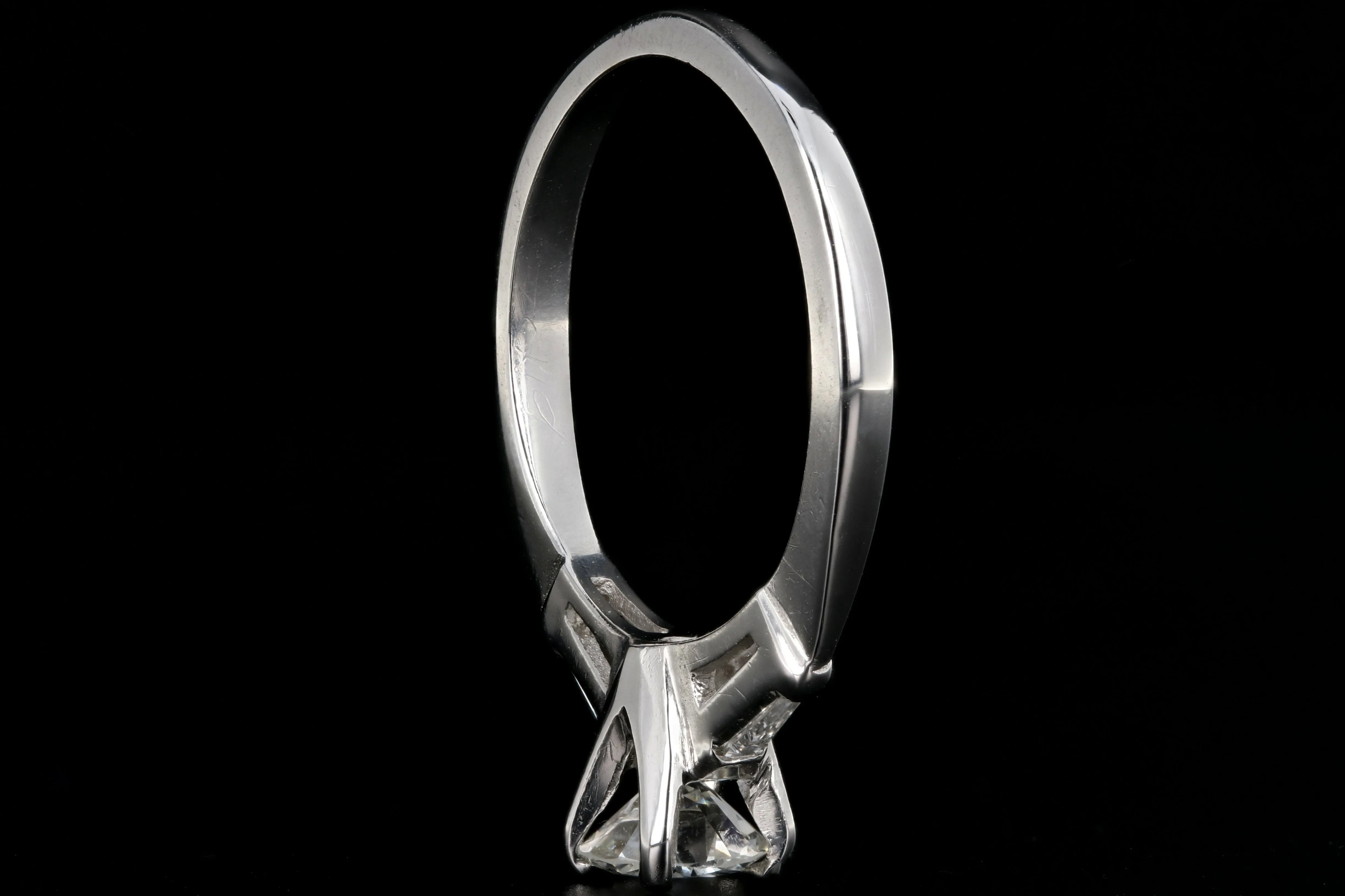 Vintage 14K White Gold .65 Carat Transition Cut Diamond Ring