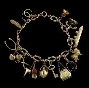 Vintage 14K Yellow Gold Estate Charm Bracelet