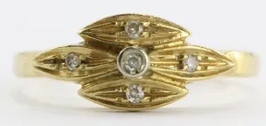 Vintage 18K Gold & Single Cut Diamond Italian Ring