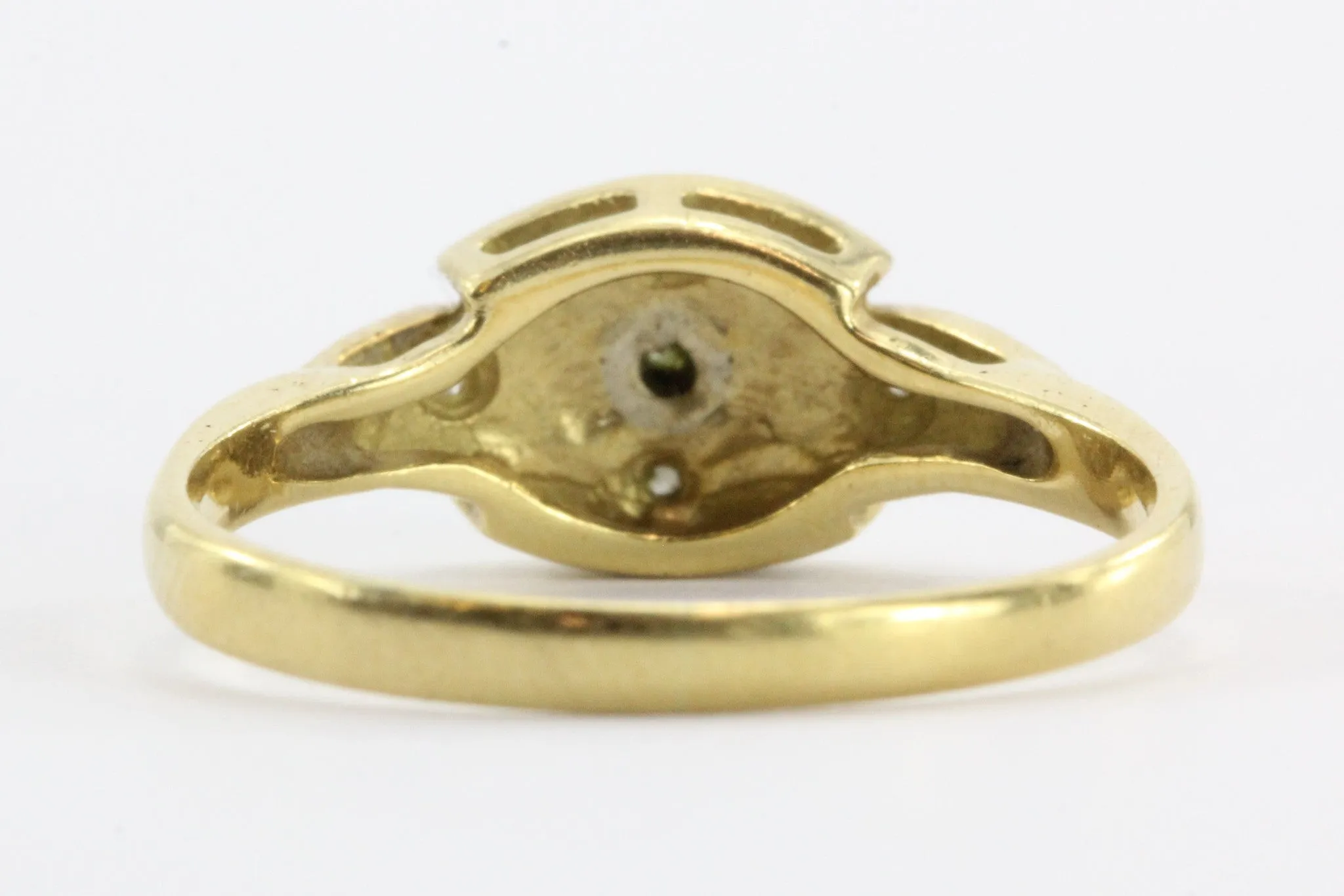 Vintage 18K Gold & Single Cut Diamond Italian Ring