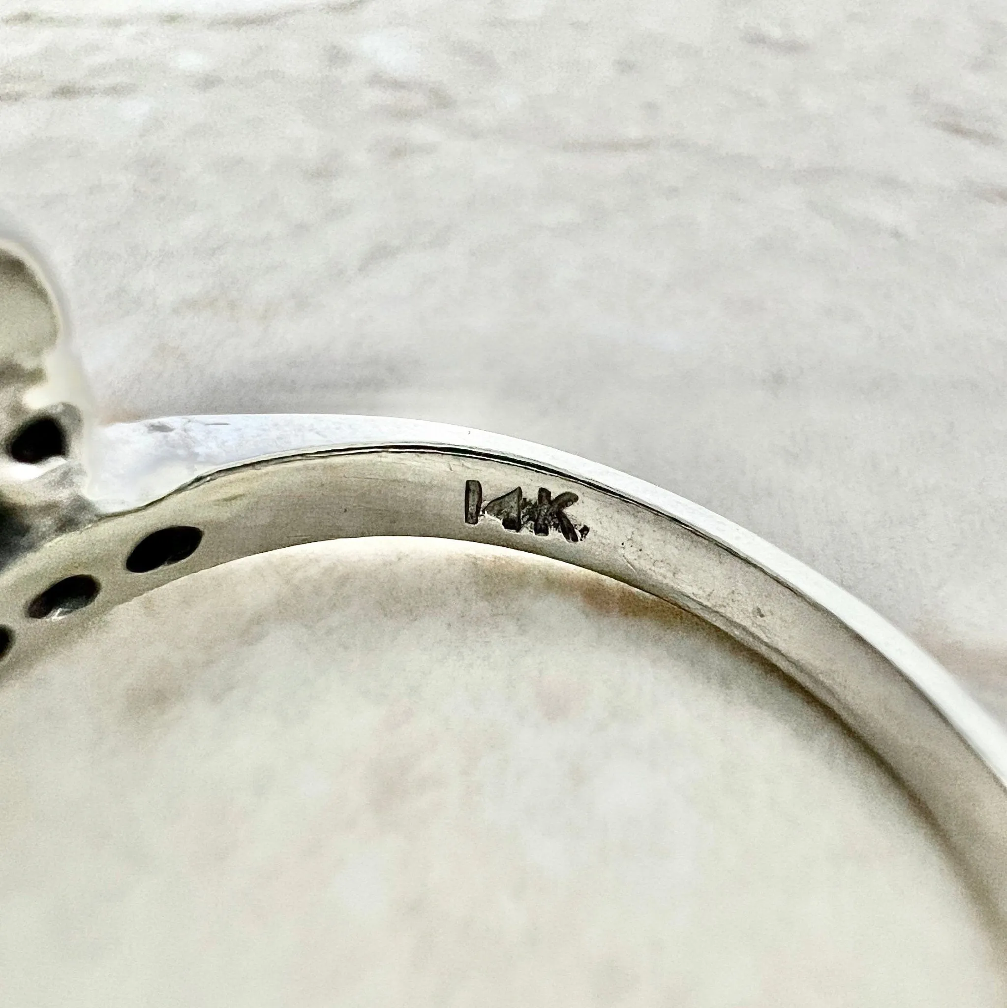 Vintage 1940’s 14 Karat White Gold 0.65 Carat Diamond Three-Stone Ring