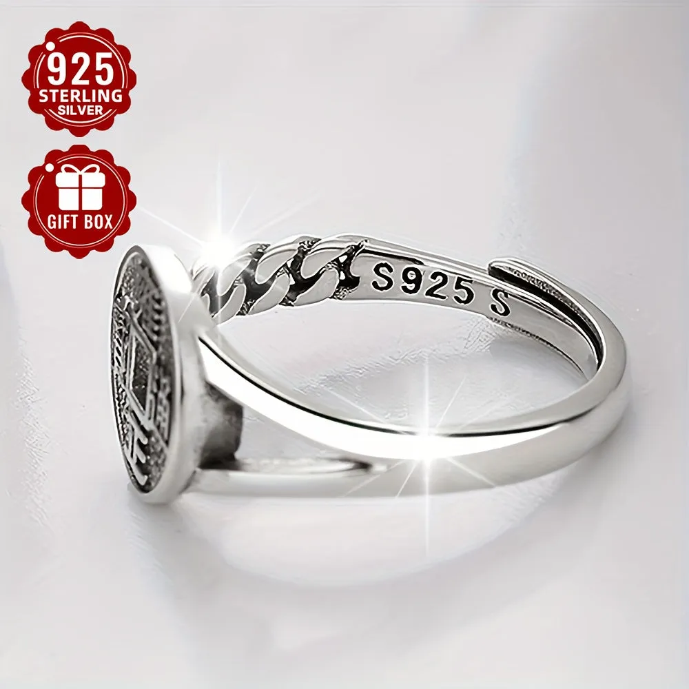 Vintage 925 Silver Rings with Copper Coin Adjustable
