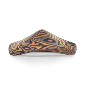 Vintage Aesthetic Contoured Band in Twist Pattern and Firestorm Palette