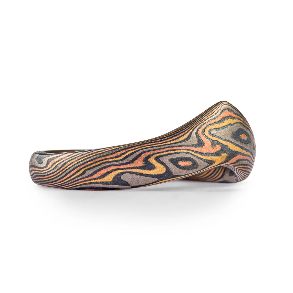 Vintage Aesthetic Contoured Band in Twist Pattern and Firestorm Palette