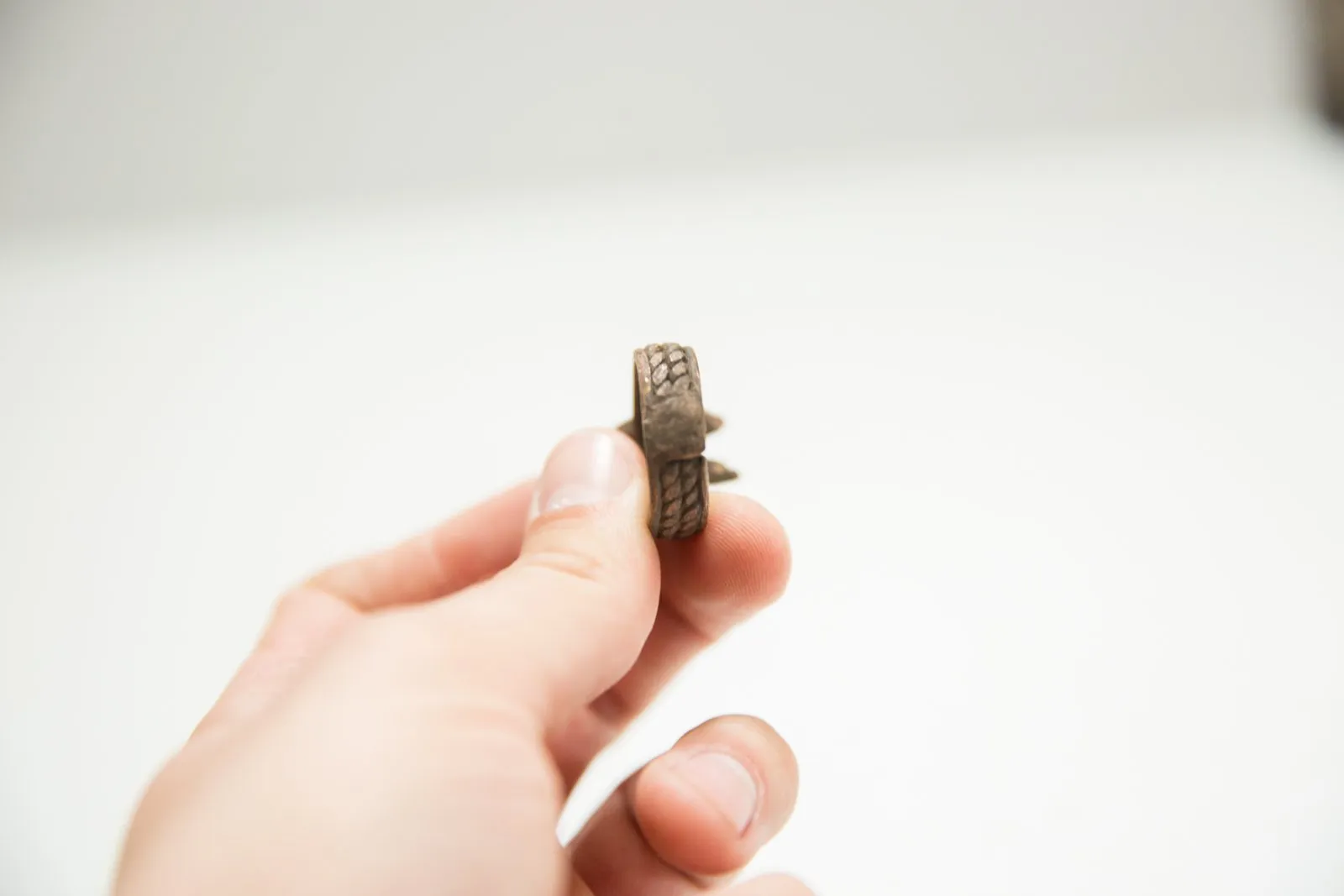Vintage African Bronze Double Bird Ring