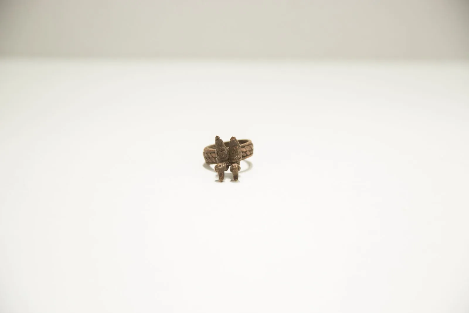 Vintage African Bronze Double Bird Ring