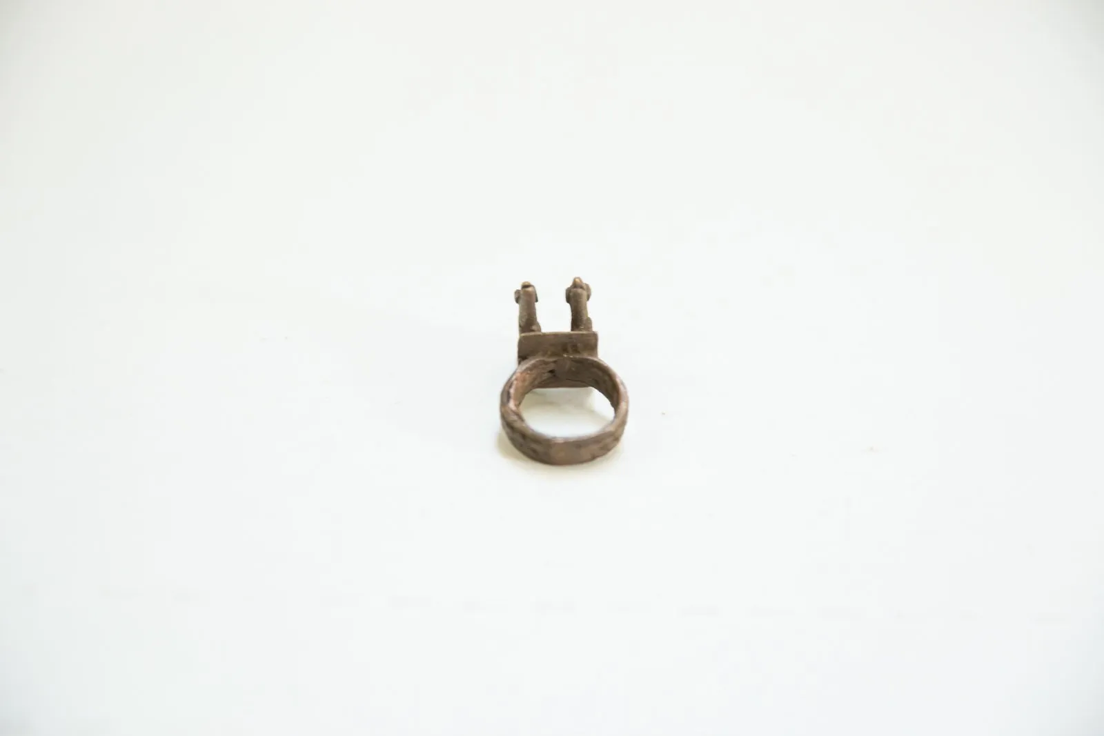 Vintage African Bronze Double Chameleon Ring