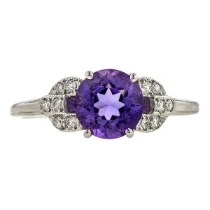 Vintage Amethyst & Diamond Ring