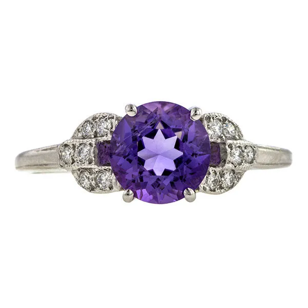 Vintage Amethyst & Diamond Ring