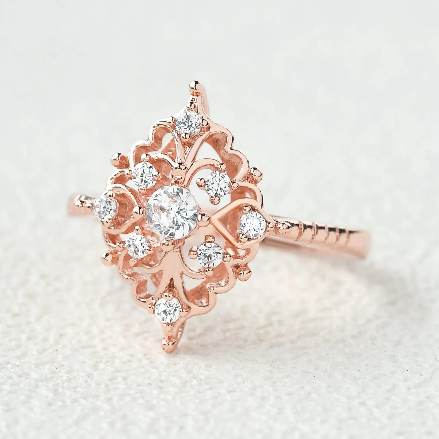 Vintage Art Deco Moissanite Engagement Ring