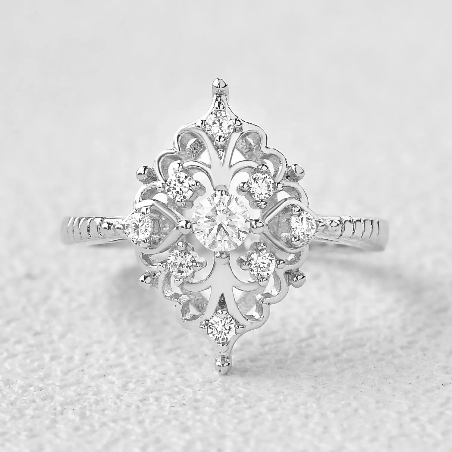 Vintage Art Deco Moissanite Engagement Ring