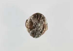 Vintage Bald Eagle Sterling Silver w/ Gold Plate Ring SZ 10.5