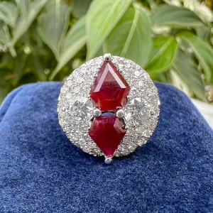 Vintage Burmese Ruby & Diamond Ring