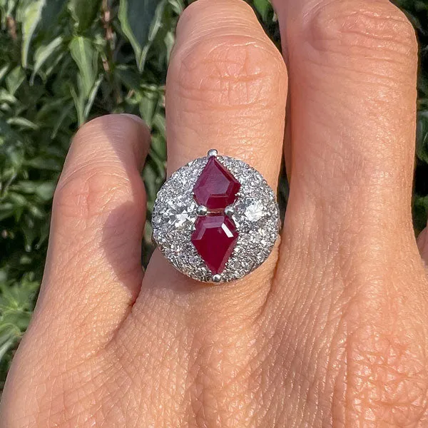 Vintage Burmese Ruby & Diamond Ring
