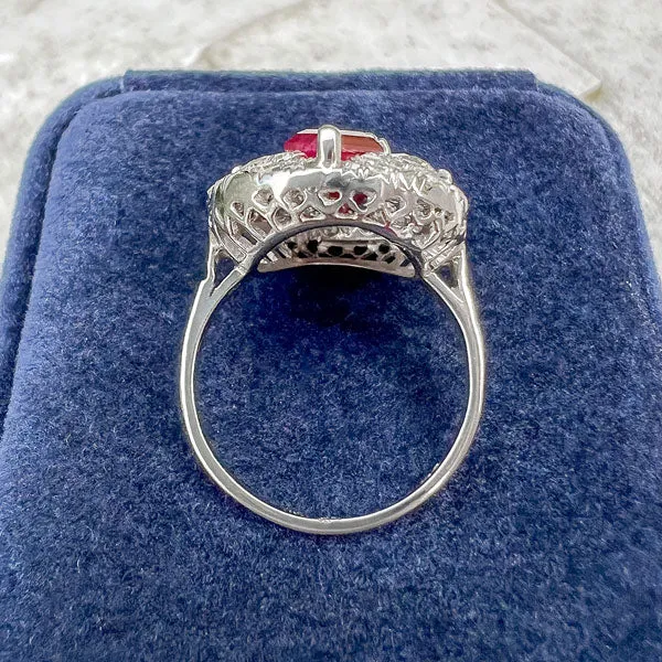 Vintage Burmese Ruby & Diamond Ring
