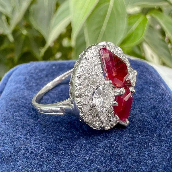 Vintage Burmese Ruby & Diamond Ring