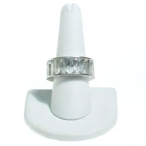 Vintage Cubic Zirconia Engagement Band Set in Sterling Silver