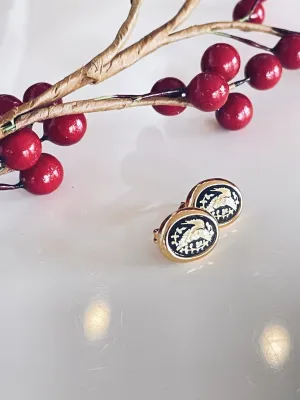 Vintage Damasene Earrings