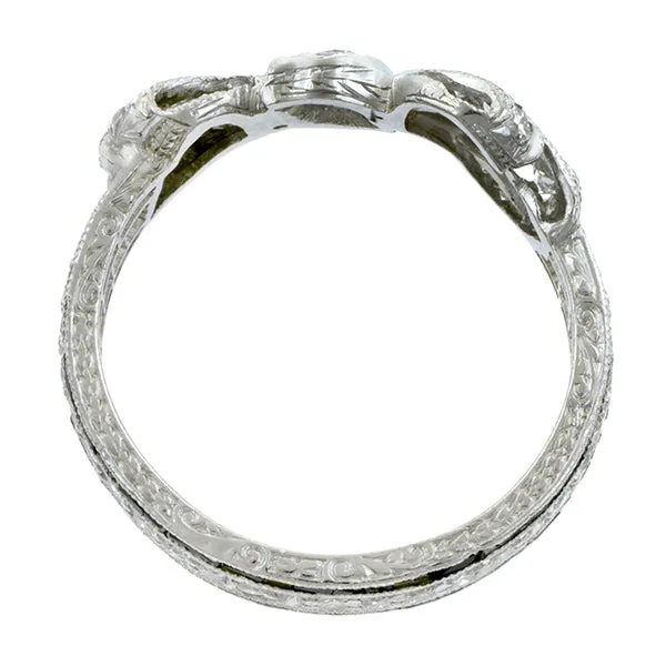 Vintage Diamond & Onyx Bow Ring