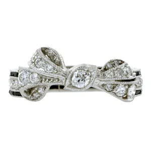 Vintage Diamond & Onyx Bow Ring