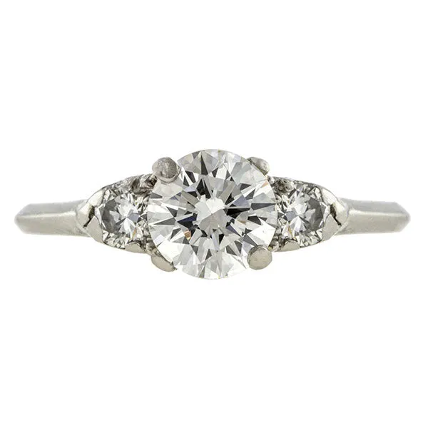 Vintage Diamond Engagement Ring, RBC 0.90ct