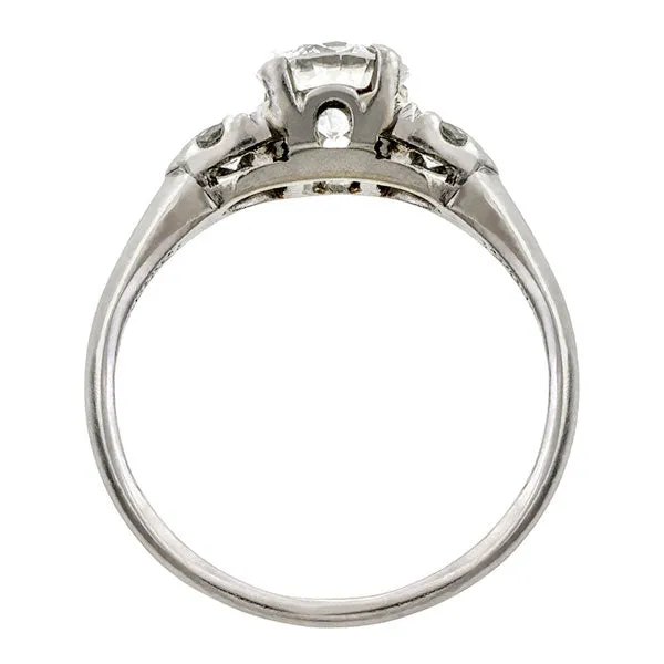 Vintage Diamond Engagement Ring, RBC 0.90ct