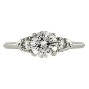 Vintage Diamond Engagement Ring, RBC 0.90ct
