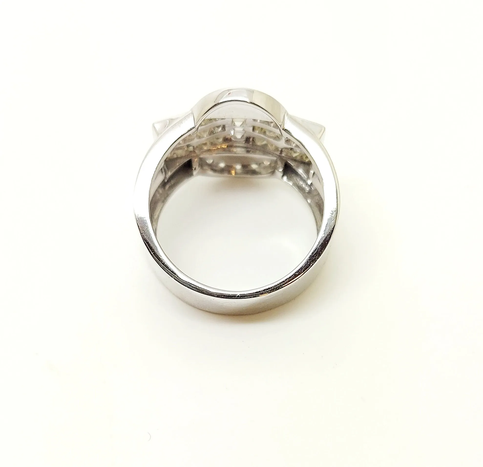 VINTAGE DIAMOND RING 18K WHITE GOLD