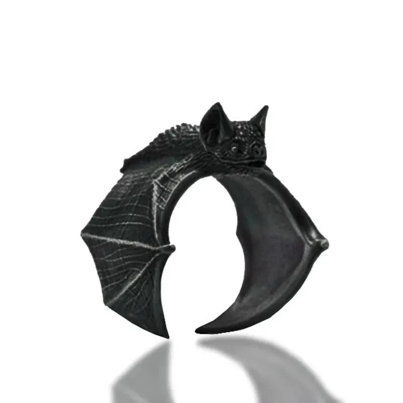 Vintage Dragon Bat Rings for Women Gothic Adjustable Animal Finger Opening Ring Punk Halloween Party Jewelry