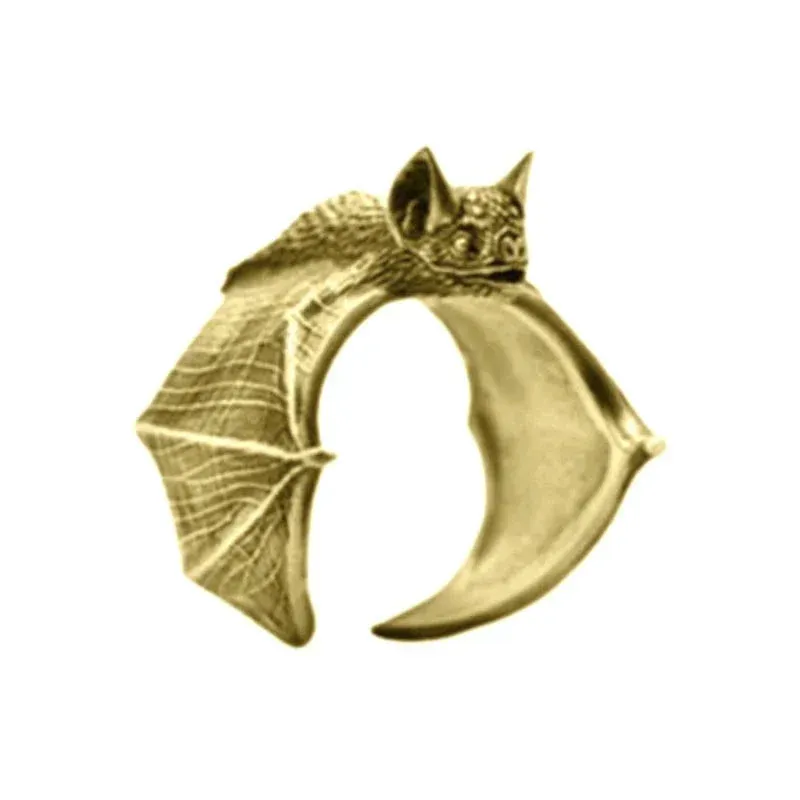 Vintage Dragon Bat Rings for Women Gothic Adjustable Animal Finger Opening Ring Punk Halloween Party Jewelry