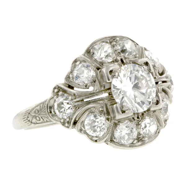 Vintage Engagement Ring, RBC 0.65ct