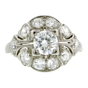 Vintage Engagement Ring, RBC 0.65ct