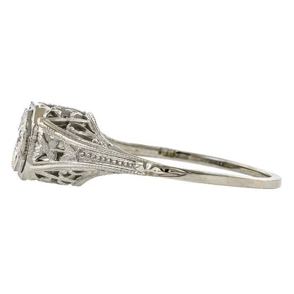 Vintage Filigree Diamond Engagement Ring, TRB; 0.12ct