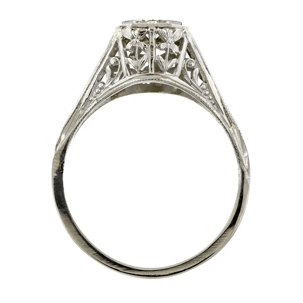 Vintage Filigree Diamond Engagement Ring, TRB; 0.12ct