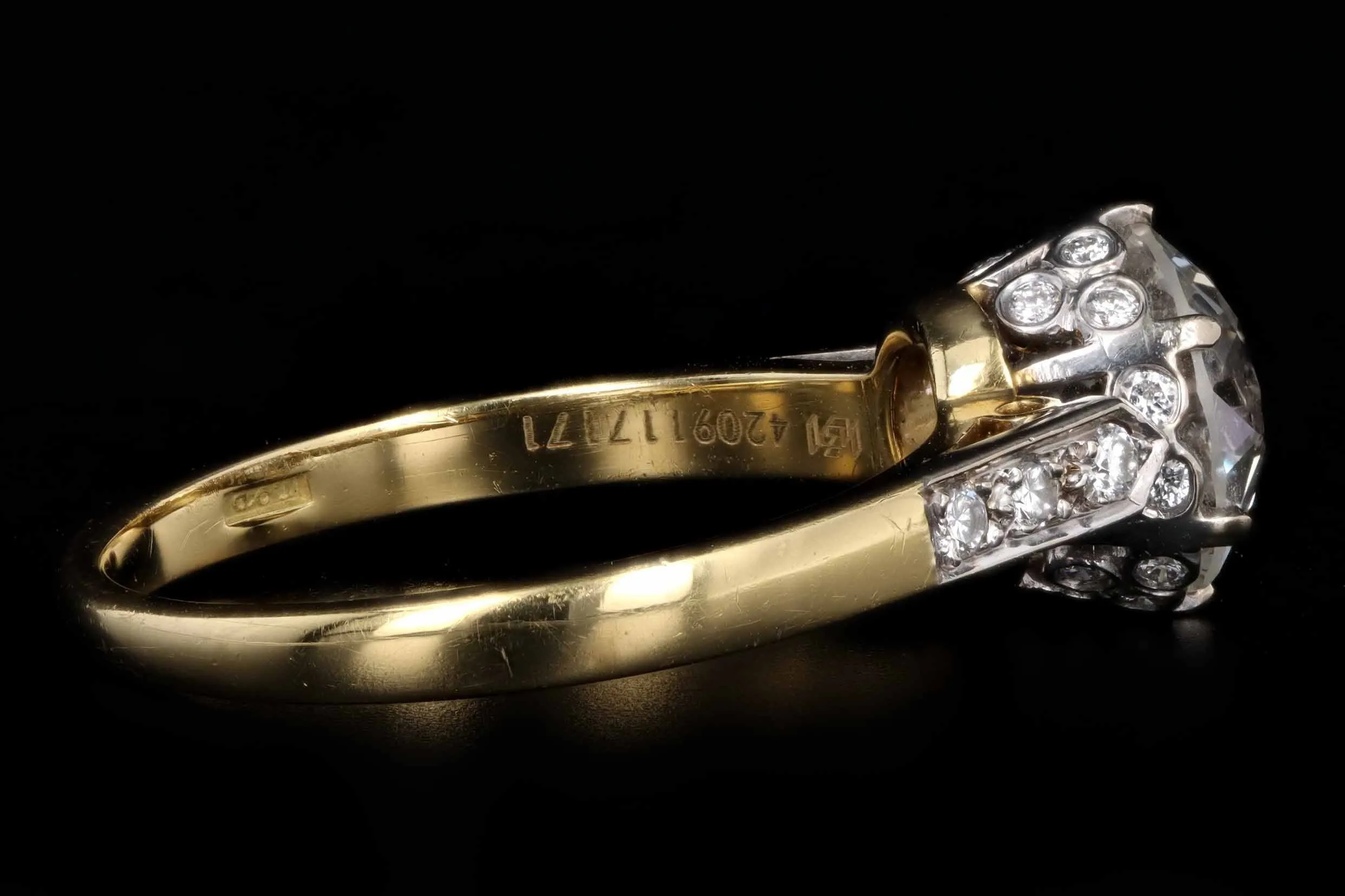 Vintage Inspired 18K Yellow Gold 2.07 Carat Old European Cut Diamond Engagement Ring GIA IGI Certified