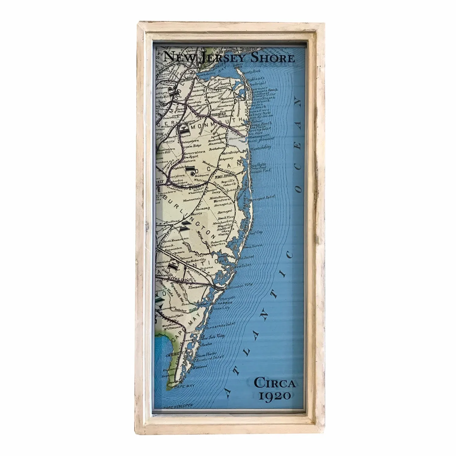 Vintage Jersey Shore, Circa 1920 Map