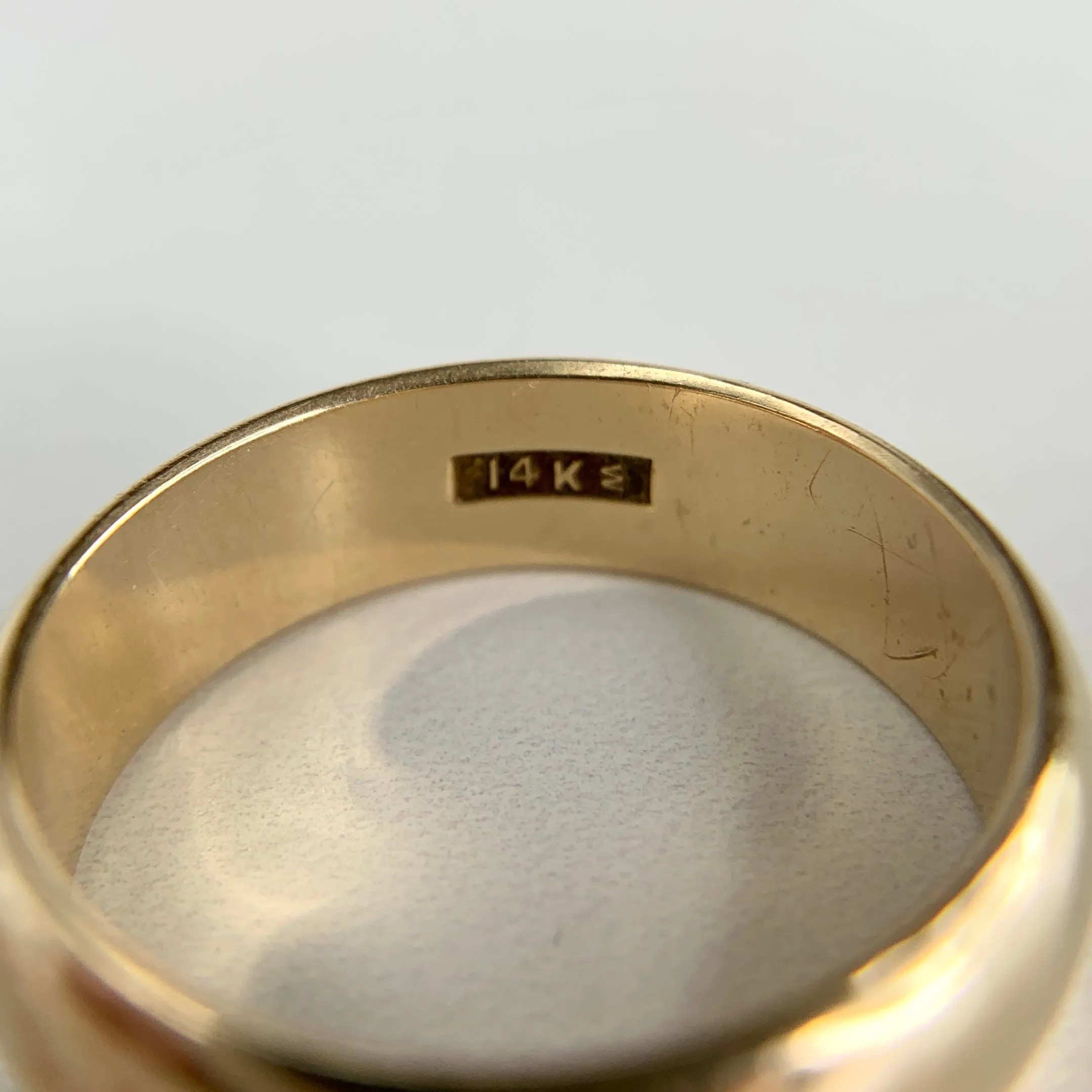 Vintage JR Wood and Sons Wide Band 14k