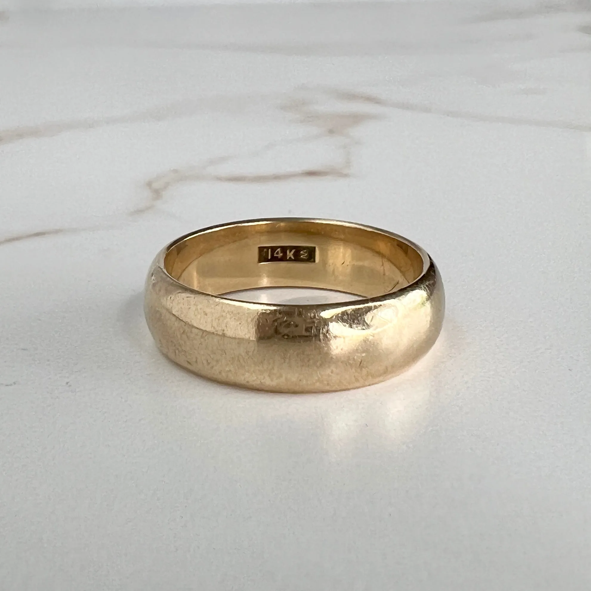 Vintage JR Wood and Sons Wide Band 14k