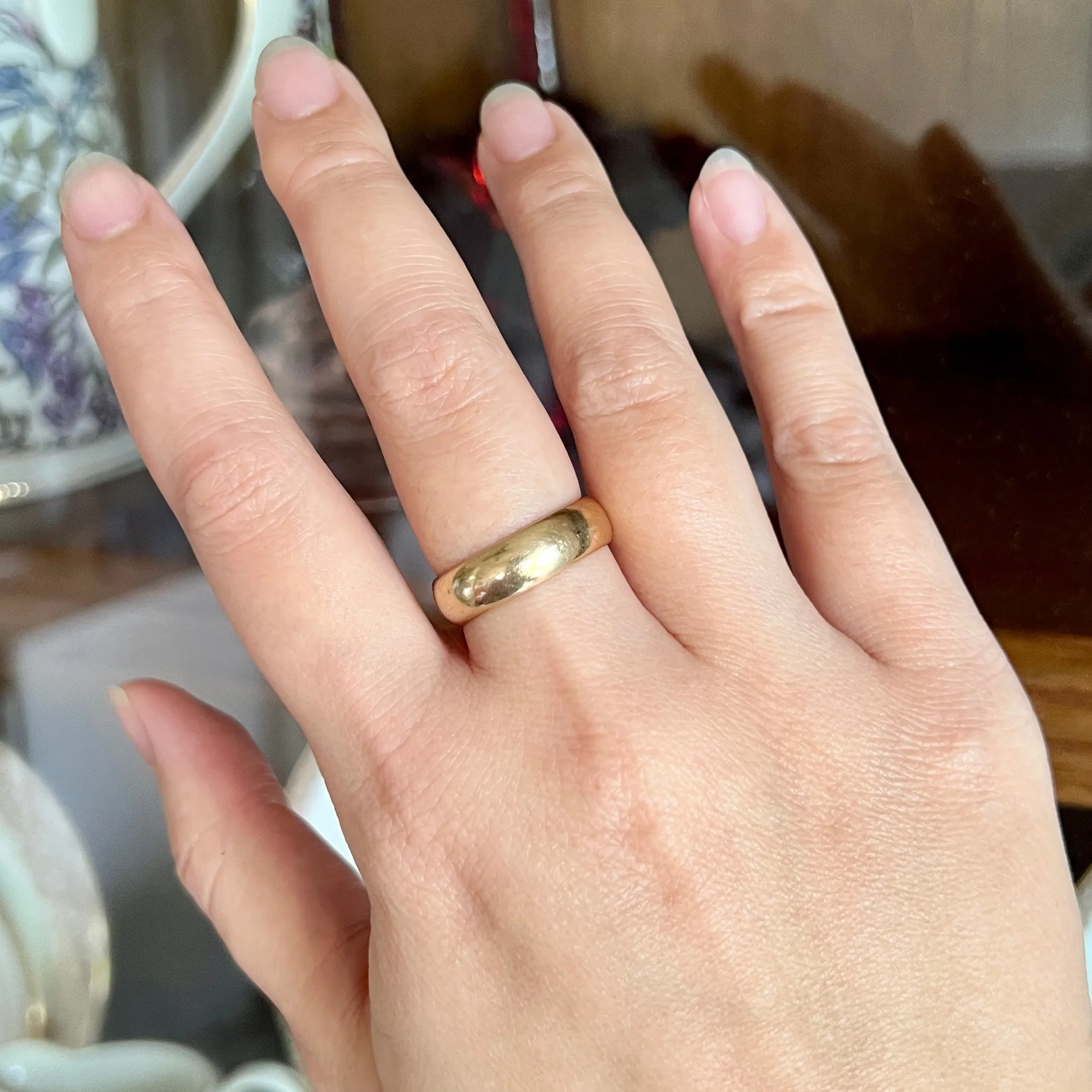 Vintage JR Wood and Sons Wide Band 14k