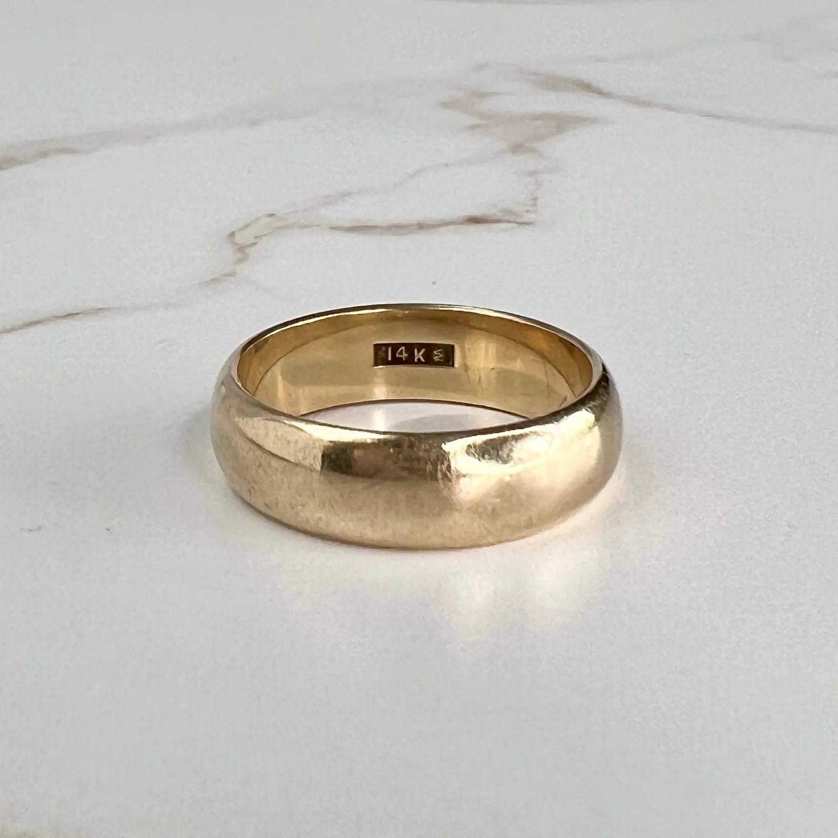 Vintage JR Wood and Sons Wide Band 14k