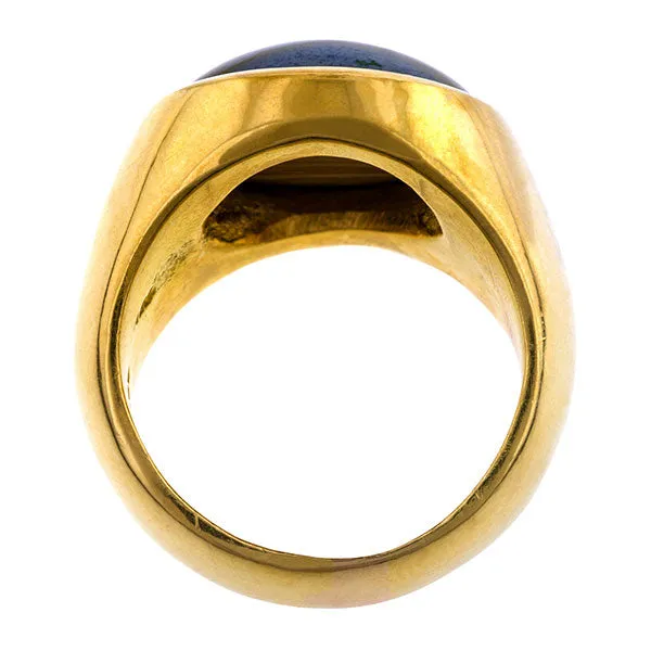 Vintage Landscape Agate Signet Ring
