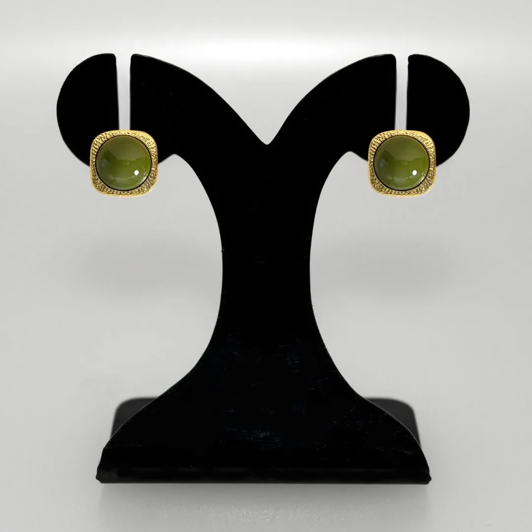 Vintage Nouveau Studs Green
