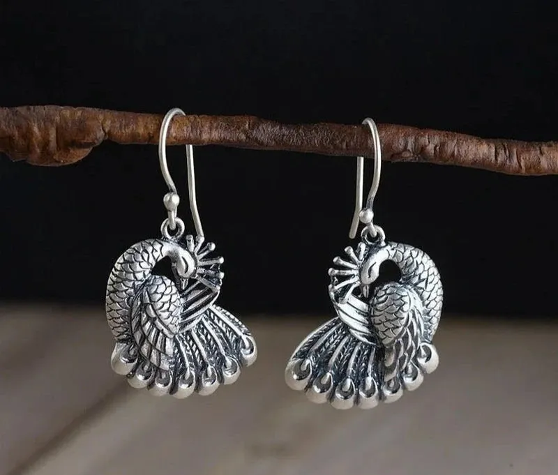 Vintage Peacock Earrings