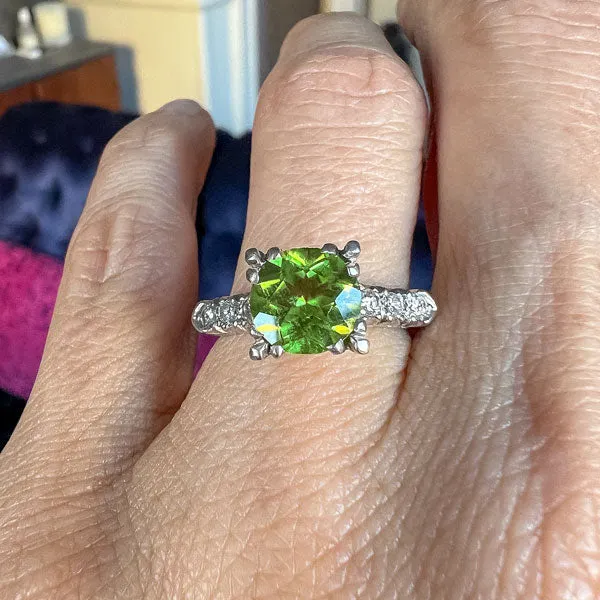 Vintage Peridot & Diamond Ring