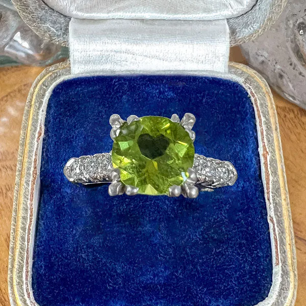 Vintage Peridot & Diamond Ring