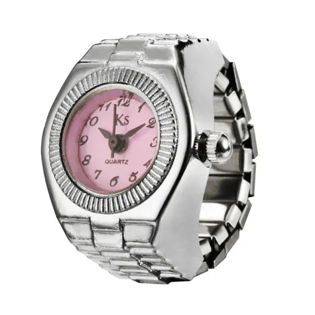 Vintage Rings Punk Elastic Stretchy Quartz Watch Rings