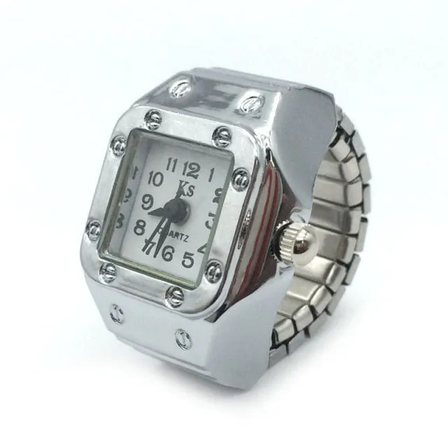 Vintage Rings Punk Elastic Stretchy Quartz Watch Rings