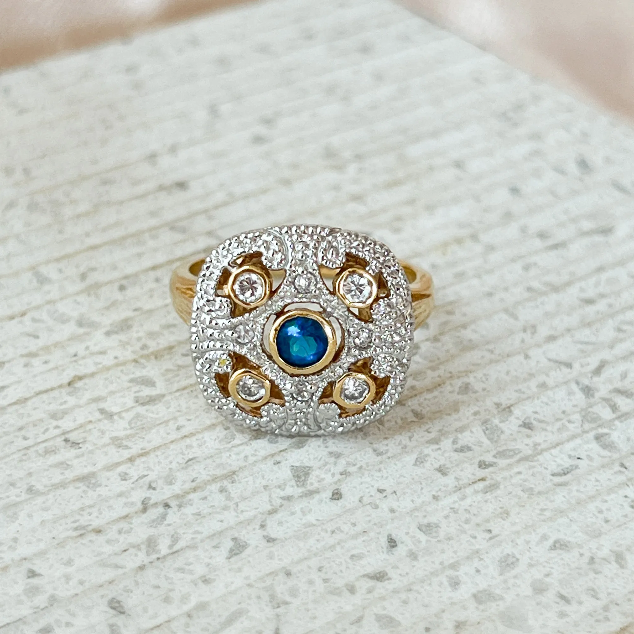 Vintage Sapphire Glam Ring
