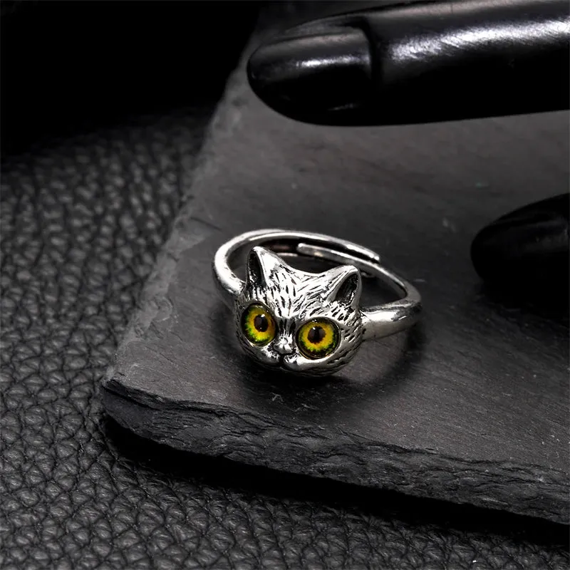 Vintage Silver Boho Butterfly Ring, Owl Angel Wing Silver Ring, Boho Jewelry